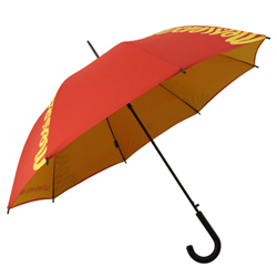 Regenschirm doppelte Bespannung rot gelb Messepark